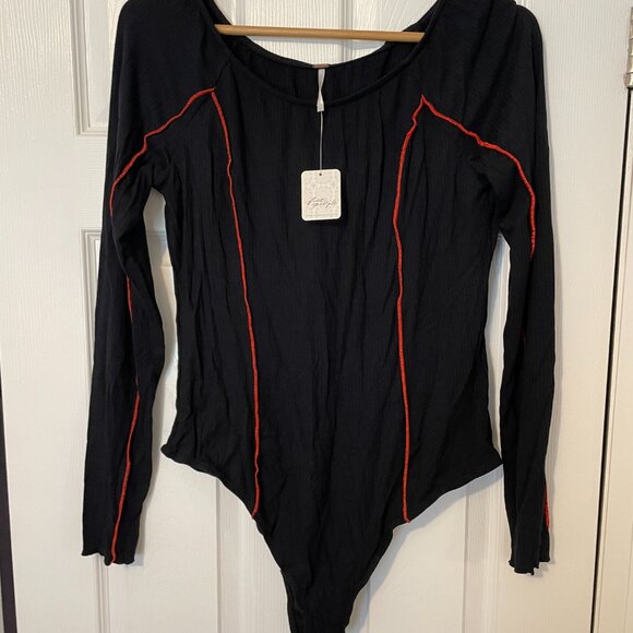 Free People black/red bodysuit - Brand  New - Picture 5 of 7